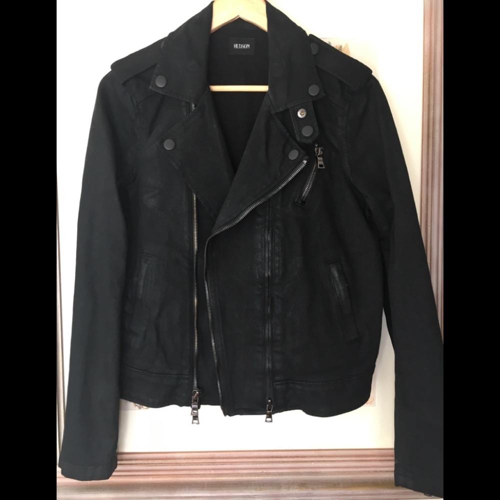 Hudson Waxed Cotton Biker Jacket